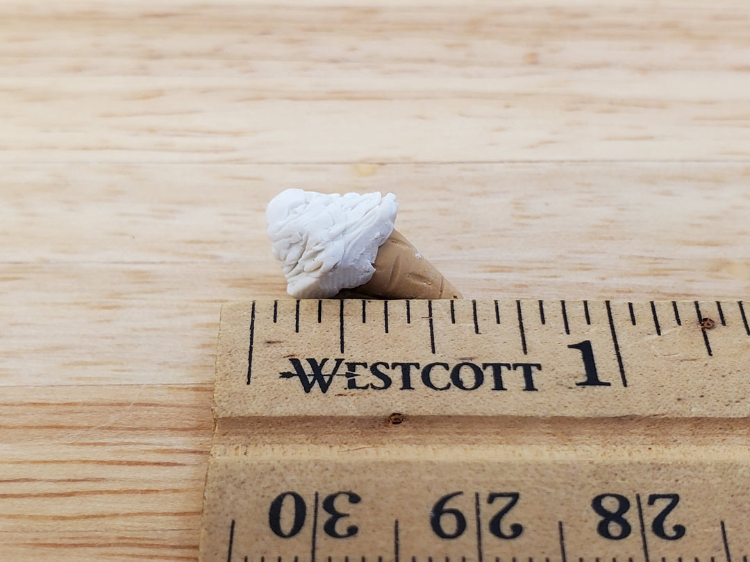 Dollhouse Ice Cream Cone Vanilla 1:12 Scale Miniature Food Hand Crafted