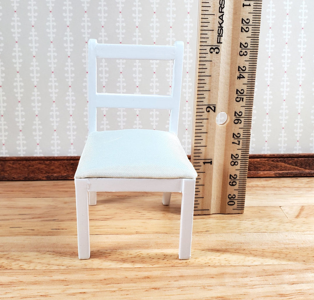 Dollhouse Table with 4 Chairs White 1:12 Scale Dining Room Miniatures Furniture