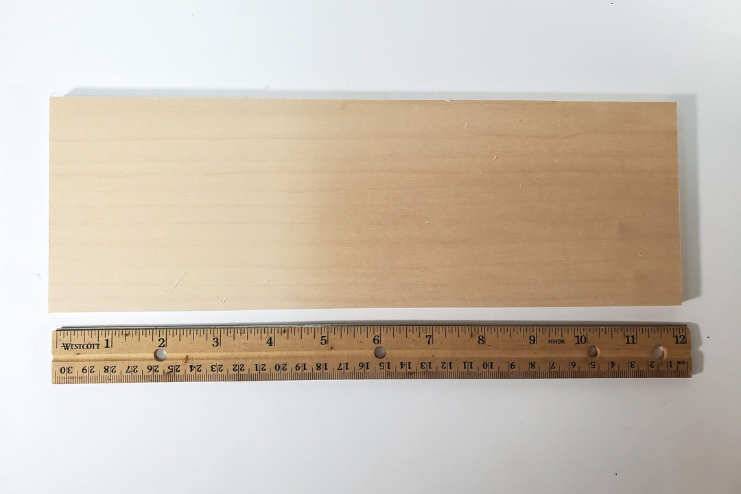 Solid Basswood Wood Slat Plank 1/4" x 4" x 12" long Sanded Kiln Dried