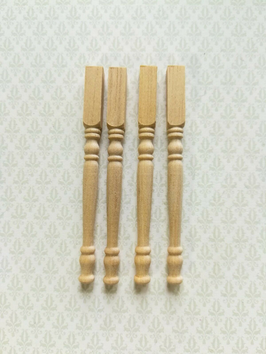 Dollhouse Miniature Wood Spindles Table Legs 4 Pieces 1:12 Scale 2 1/2" Long