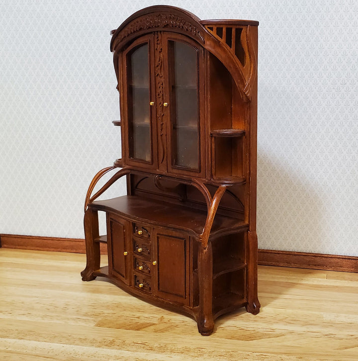 Dollhouse Display Hutch Cabinet Art Nouveau Style 1:12 Scale JBM Furniture