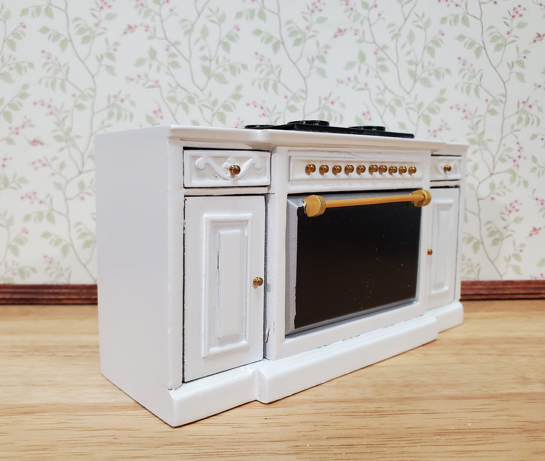 Dollhouse Stove Oven Cabinet White 1:12 Scale Miniature Kitchen Cupboard