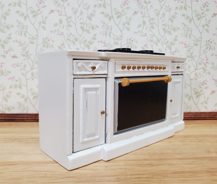 Dollhouse Stove Oven Cabinet White 1:12 Scale Miniature Kitchen Cupboard