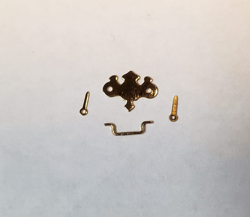 Dollhouse Drawer Pulls x10 Gold Plated Brass 1:12 Scale Chippendale Style