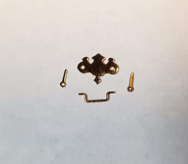 Dollhouse Drawer Pulls x10 Gold Plated Brass 1:12 Scale Chippendale Style