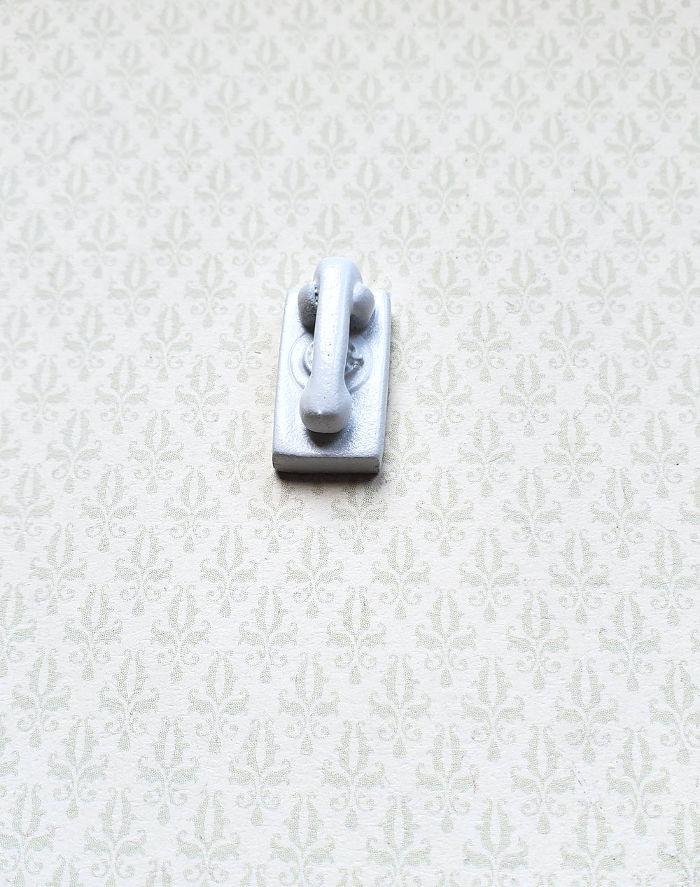 Dollhouse Miniature Wall Telephone Modern 1970s 80s Corded Push Button 1:12 Scale Phone