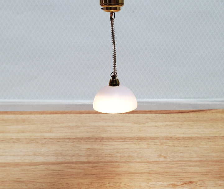 Dollhouse Battery Light White Pendant Ceiling Light 1:12 Scale Miniature