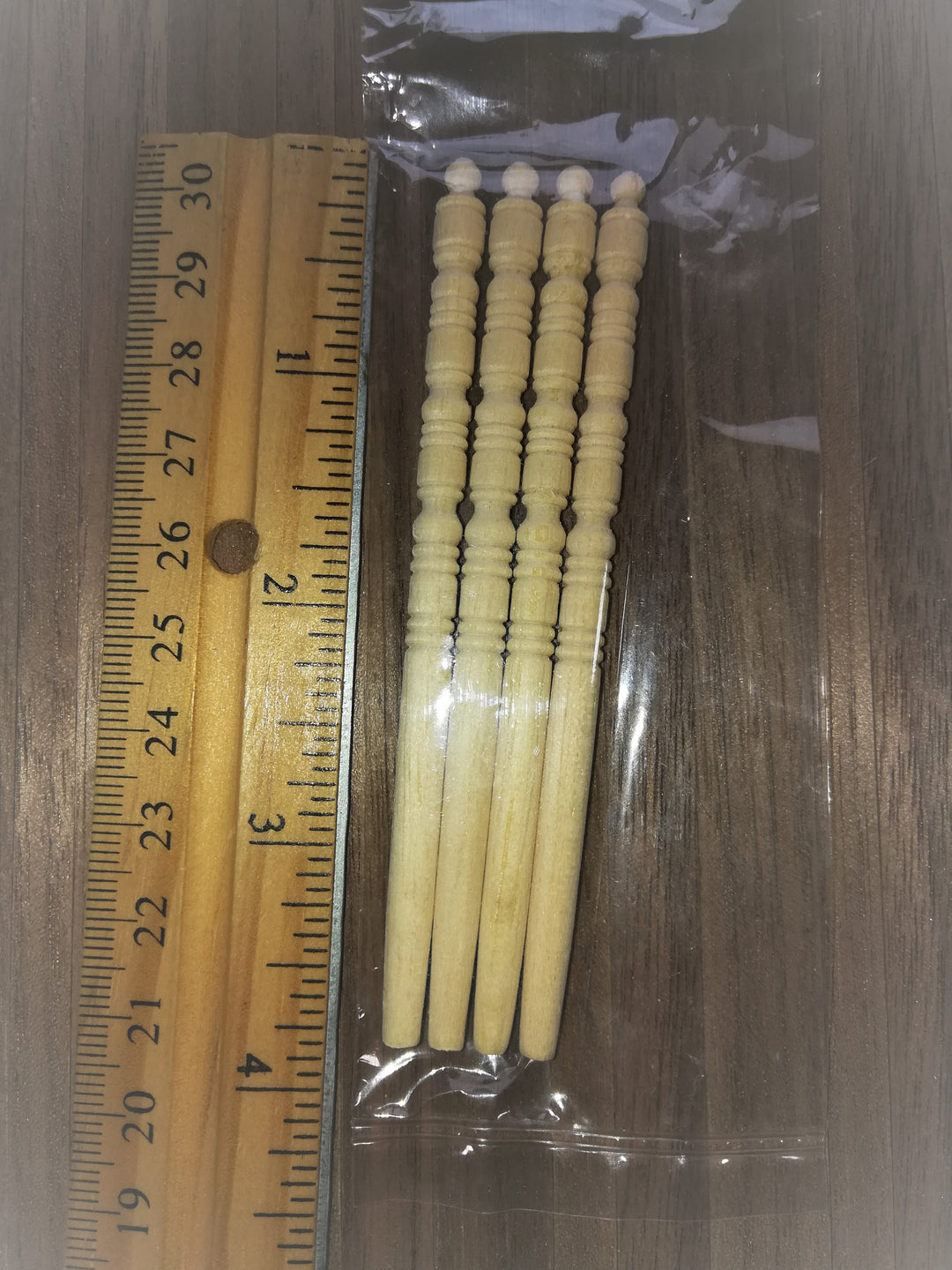 Dollhouse Miniature Spindles Wood for Building 4 Pieces 1:12 Scale 3 3/4" Long
