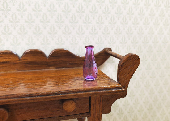 Dollhouse Purple Glass Bud Vase 1:12 Scale Miniature Flowers Decoration