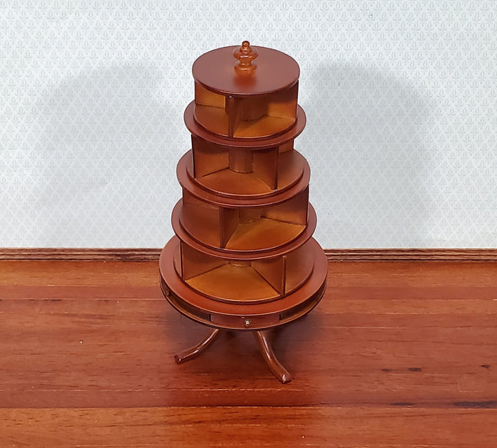 Miniature Revolving Bookcase Round Circular 1:12 Scale Dollhouse Furniture Library