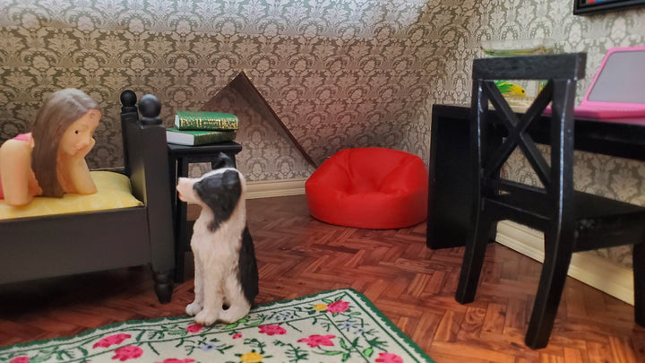 Dollhouse Bean Bag Chair for Child Red 3D Printed 1:12 Scale Miniature