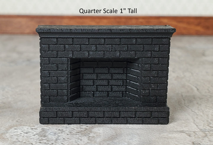 Quarter Scale Fireplace Brick 1:48 Dollhouse Miniature Black Can be Painted