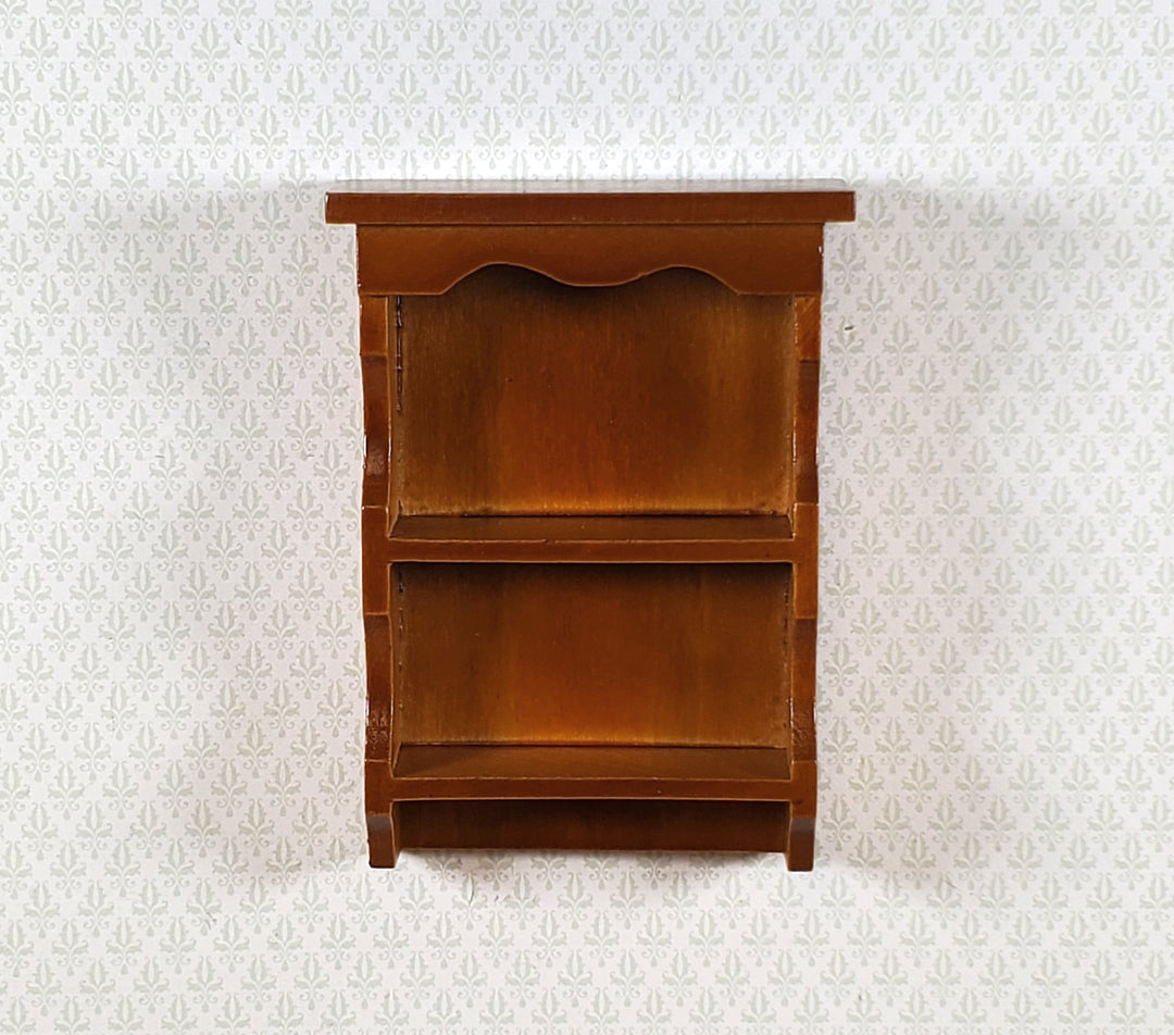 Dollhouse Hanging Shelf 1:12 Scale Miniature Walnut Finish Kitchen or Bathroom