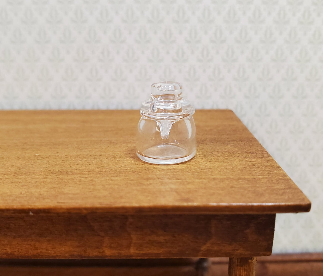 Dollhouse Short Small Jar Clear Glass with Stopper 1:12 Scale Miniature