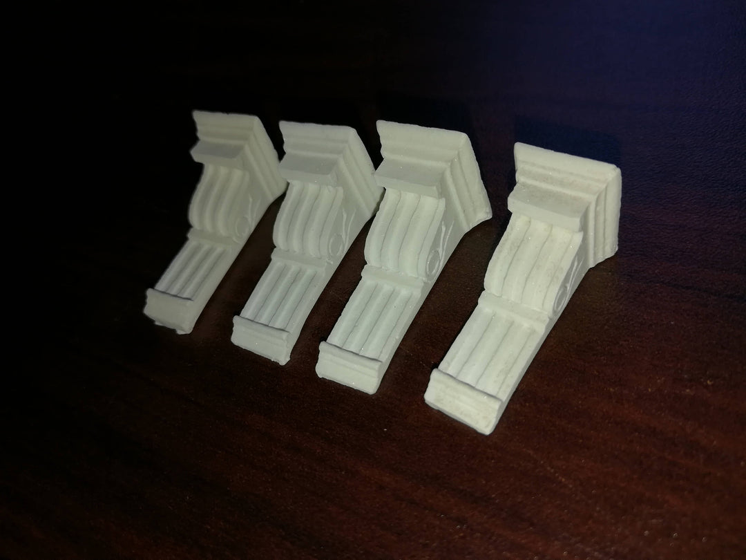 Dollhouse Decorative Corbels Hard Cast Plaster 1:12 Scale Miniature Set of 4