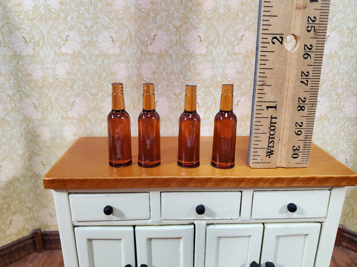 Miniature Beer Bottles 4 Pieces 1:6 Scale Playscale Fashion Doll Size Dollhouse Drinks