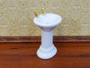 Dollhouse Pedestal Sink Bathroom White Ceramic Gold Faucets 1:12 Scale Miniature