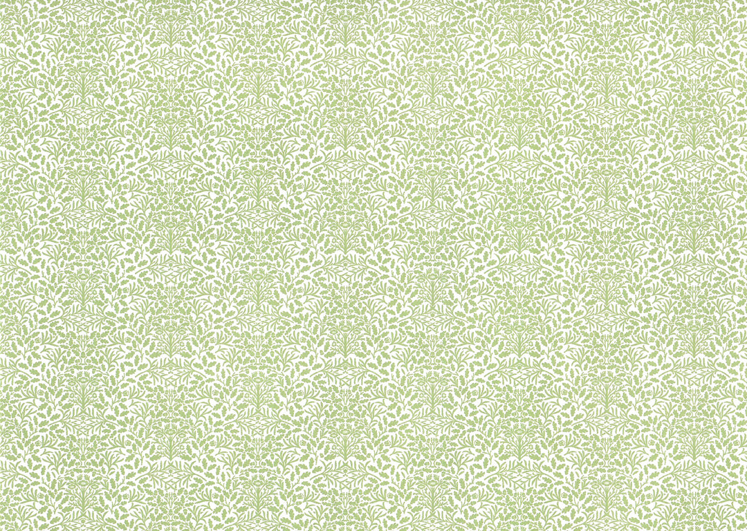 Dollhouse Wallpaper 3 Sheets Green White Leaves Branches "Acorn" 1:12 Scale