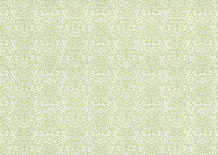 Dollhouse Wallpaper 3 Sheets Green White Leaves Branches "Acorn" 1:12 Scale