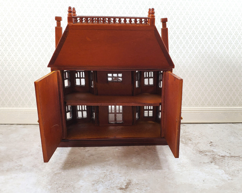 1:144 Scale Dollhouse for Your Dollhouse Walnut Finish Back Opening