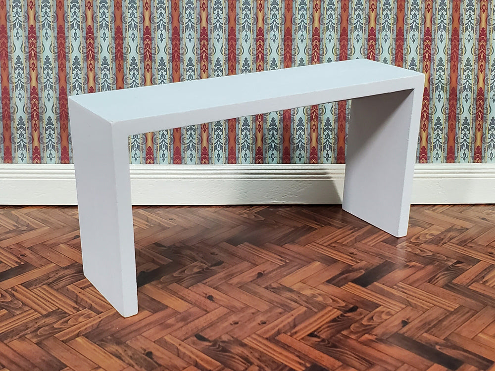 Dollhouse Console or Tall Sofa Table Modern White 1:12 Scale Miniature Furniture
