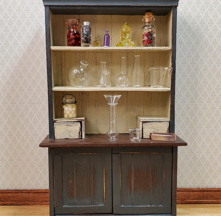 Dollhouse Miniature Mad Scientist Flask Jar Set Glass Beakers Funnel 1:12 Scale