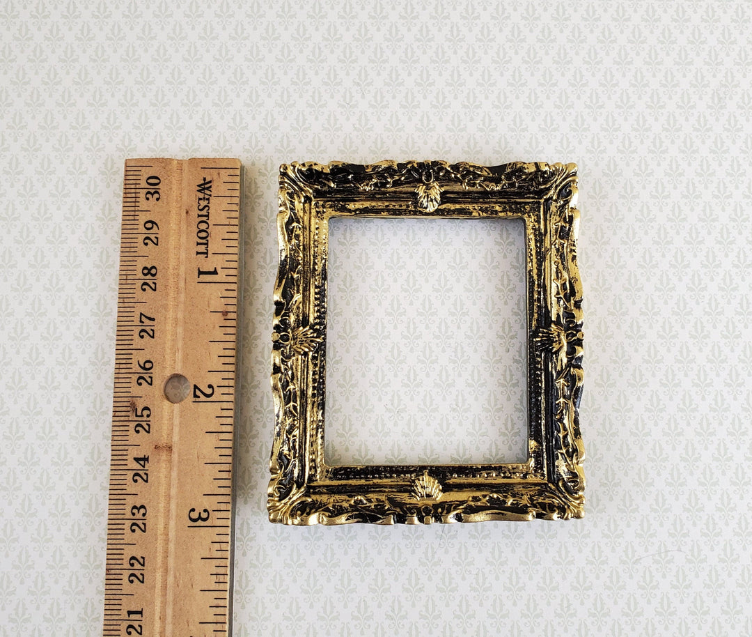 Miniature Picture Frame Large Fancy Antique Gold for Painting 1:12 Scale B0422