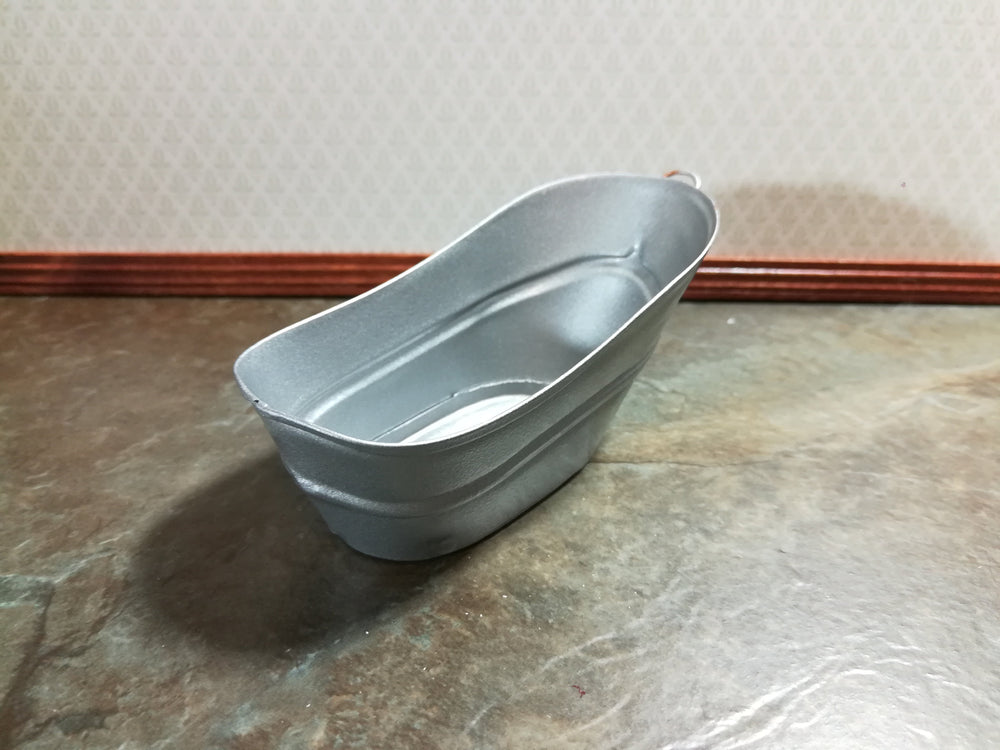 Dollhouse Tub "Galvanized" Small Metal 1:12 Scale Miniature Bathroom Hip Bath