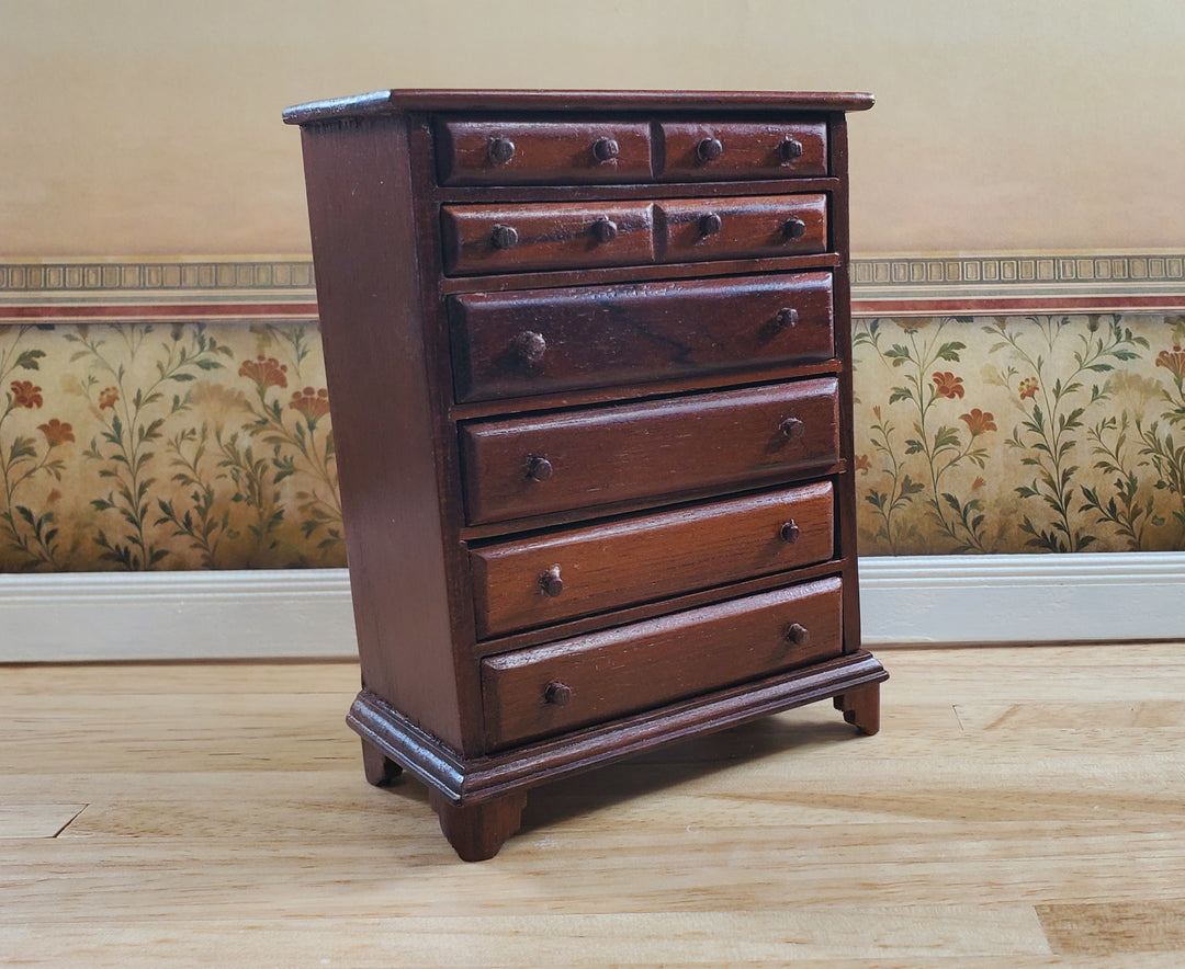 Handmade Dollhouse 6 Drawer Dresser Tall Wood Vintage Piece
