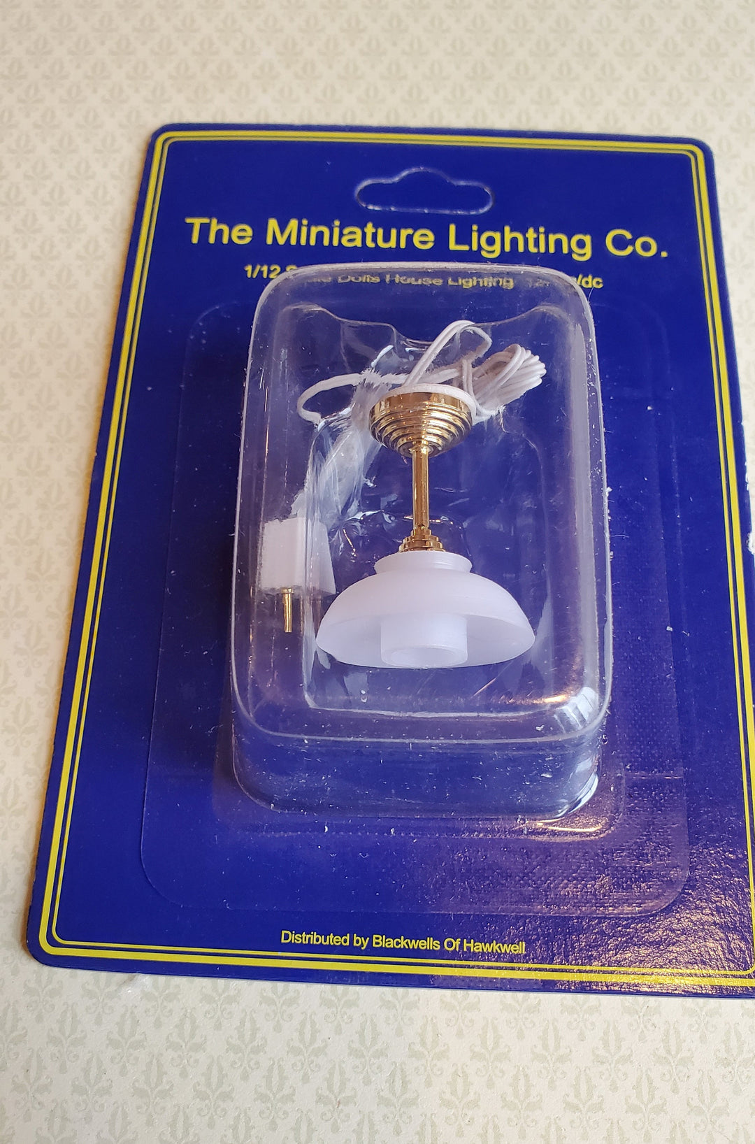 Dollhouse Ceiling Light Modern Art Deco Hanging 12 Volt with Plug 1:12 Scale
