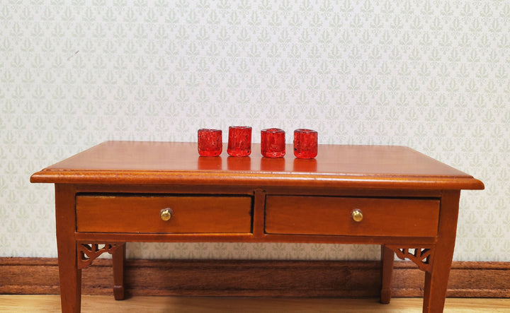 Dollhouse HALF SCALE Red Glass Cup x4 1:24 Miniature Glasses Kitchen