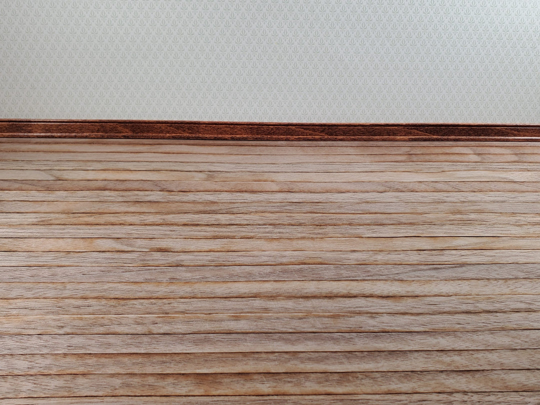 Dollhouse Wood Floor Weathered Dark Wide Planks 1:12 Scale 17" x 11" Flooring