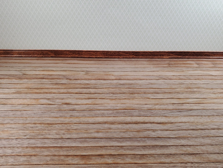 Dollhouse Wood Floor Weathered Dark Wide Planks 1:12 Scale 17" x 11" Flooring