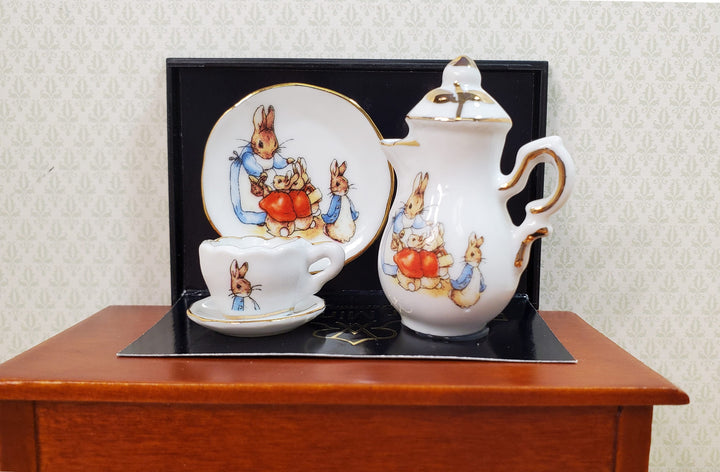 Dollhouse 1:6 Scale Peter Rabbit Beatrix Potter Coffee Set by Reutter Playscale
