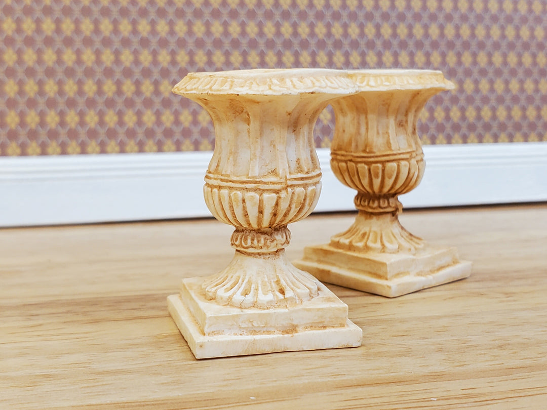 Dollhouse Urn Planter Set of 2 Cast Resin 1:12 Scale Tan A1441TN by Falcon