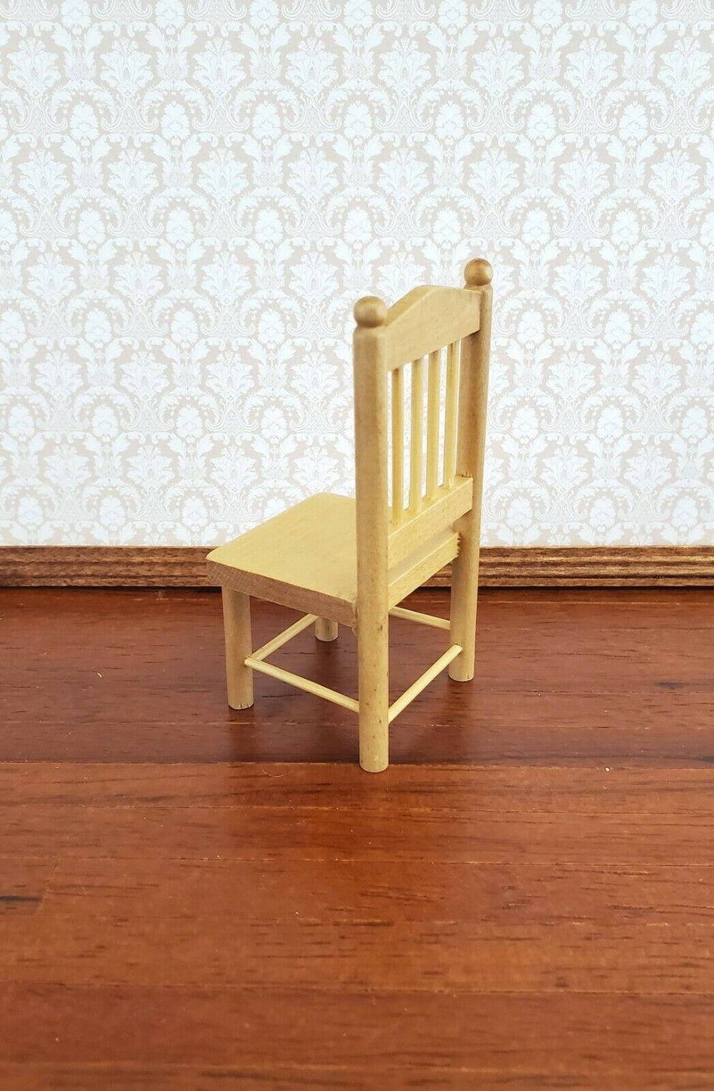 Dollhouse Miniature Small Chair Light Oak Wood 1:12 Scale 3 1/4" tall
