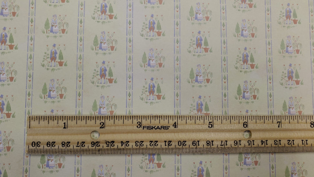 Dollhouse Wallpaper 3 Sheets Colonial Gardens 1:12 Scale Miniature