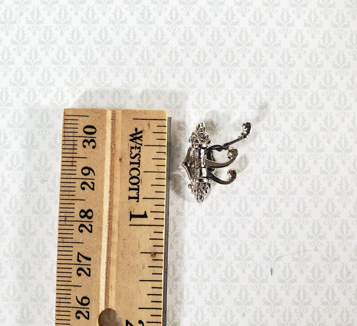 Dollhouse Triple Hook Moveable for Hats Ties 1:12 Miniature Scale Silver Finish
