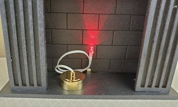 Dollhouse Miniature Battery Light Bulb RED on String for Fireplace 1:12