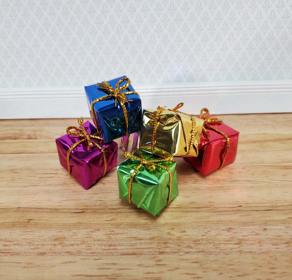 Dollhouse Wrapped Gifts Presents Foil Paper x6 MEDIUM Miniature Christmas