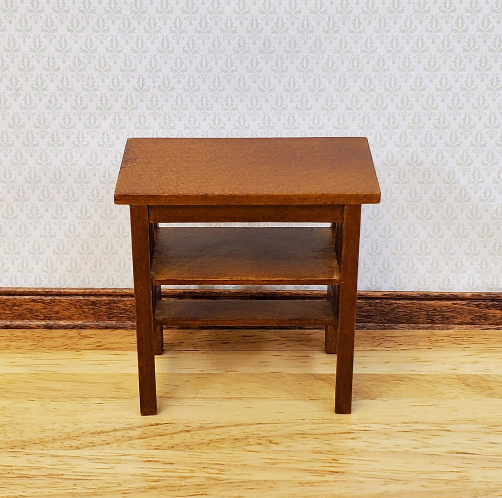 JBM Miniature Side Table TALL Arts & Crafts Style 1:12 Scale Dollhouse Furniture