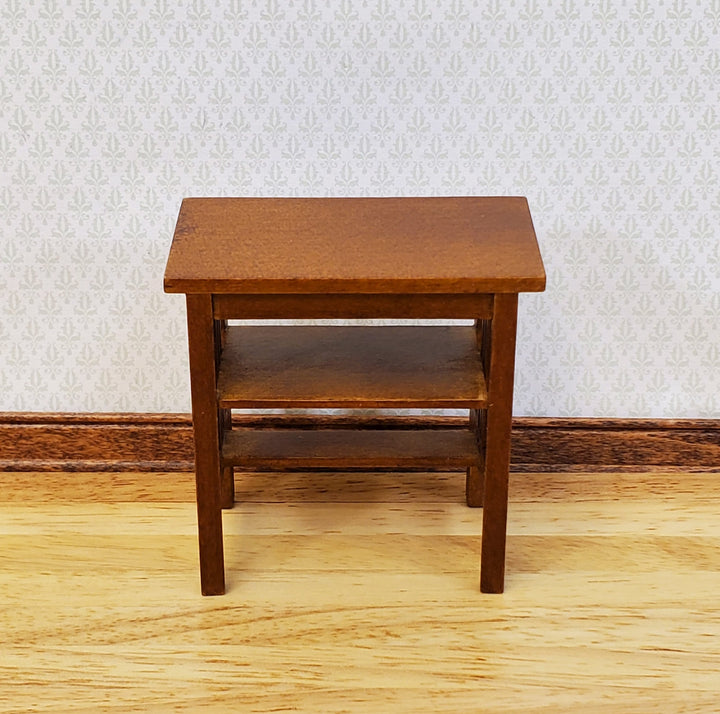 JBM Miniature Side Table TALL Arts & Crafts Style 1:12 Scale Dollhouse Furniture