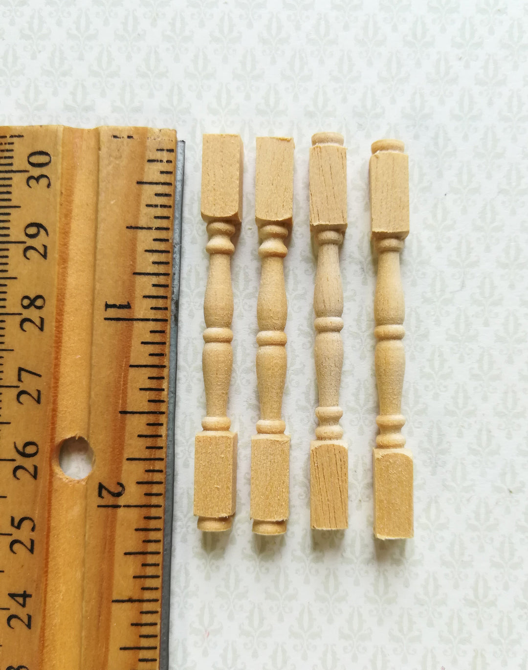 Dollhouse Miniature Spindles Wood Table Legs 4 Pieces 1:12 Scale 2 1/8" Long