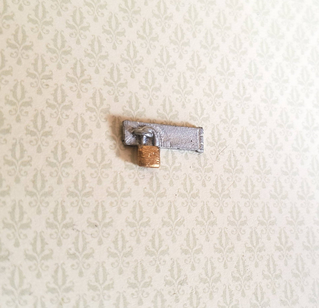 Dollhouse Miniature Padlock with Plate Hasp 1:12 Scale Metal