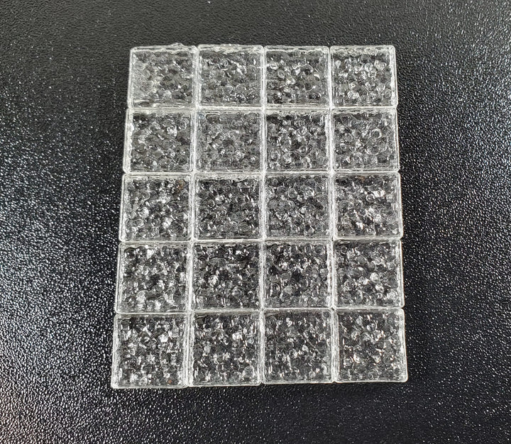 Miniature Glass Blocks 20 pc 1/2" Square x 3/16" Thick Mosaics Dollhouses Crafts