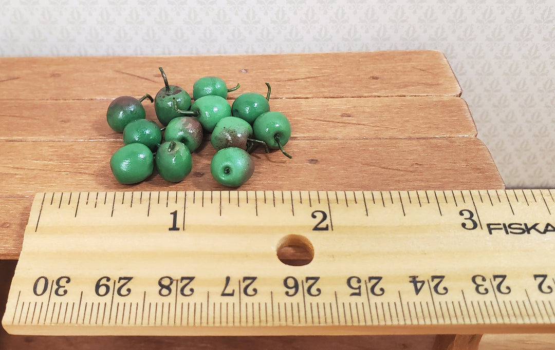 Dollhouse Green Apples Set of 12 1:12 Scale Miniatures Kitchen Food Fruit Grocer