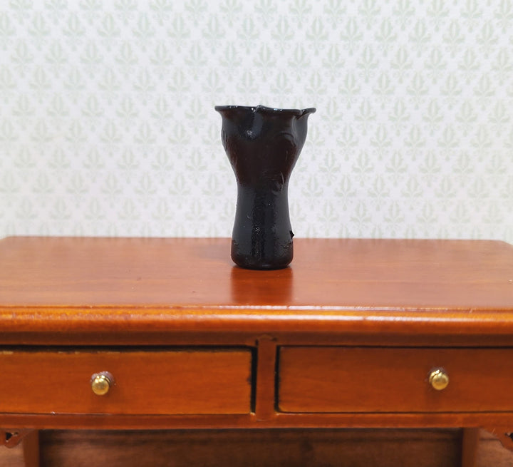 Dollhouse Black Ruffled Vase 1:12 Scale Miniature Decoration Halloween