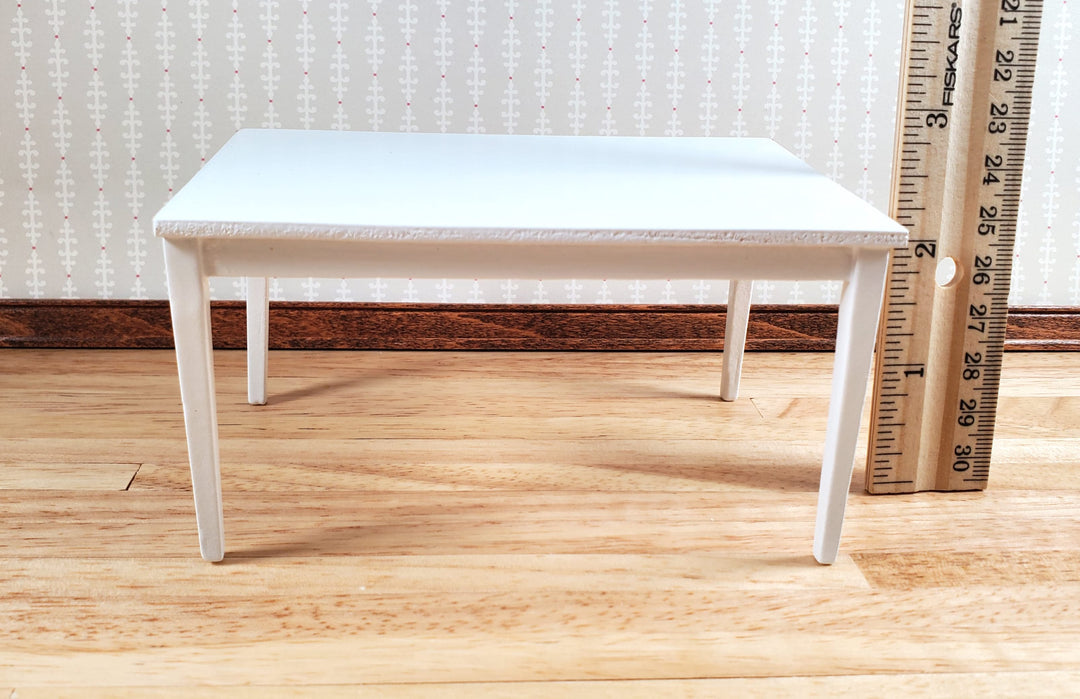 Dollhouse Table with 4 Chairs White 1:12 Scale Dining Room Miniatures Furniture