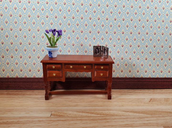 Dollhouse Wallpaper Blue Diamond Floral Victorian Bradbury & Bradbury 1:12 Scale