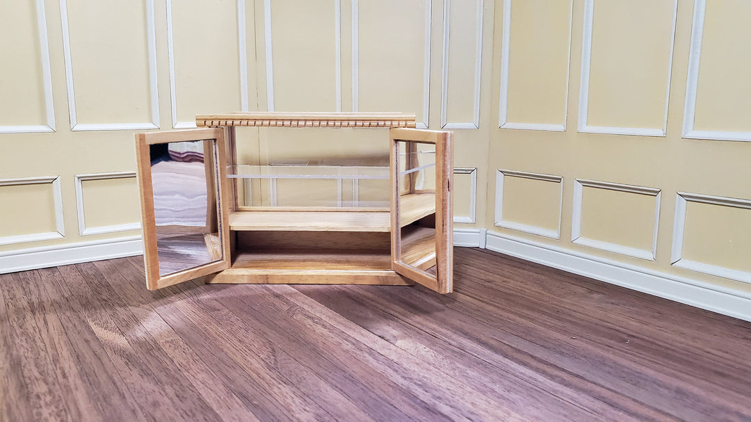 Dollhouse Tall Display Counter for Bakery Store or Shop 1:12 Scale Light Oak